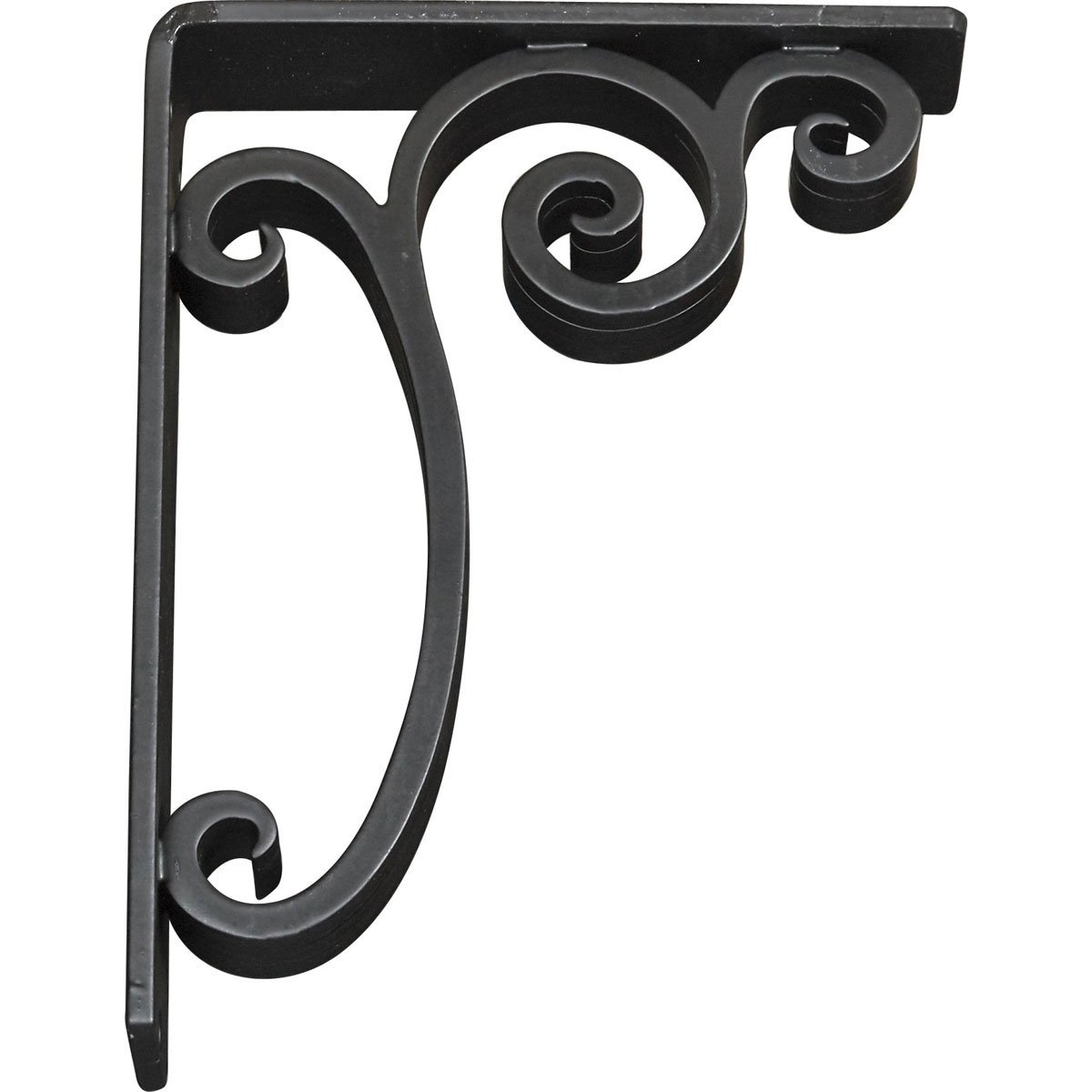 Ekena Millwork Avery Wrought Iron Bracket, (Triple center brace), Powder Coated Black 2"W x 7 1/2"D x 10"H BKTM02X07X10TAV - alternate 6